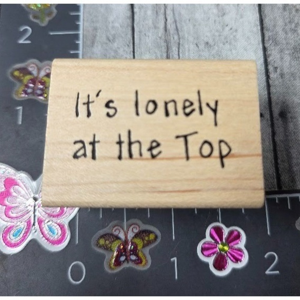 Heather It's Lonely At The Top D58HK Rubber Stamp Wood #N63